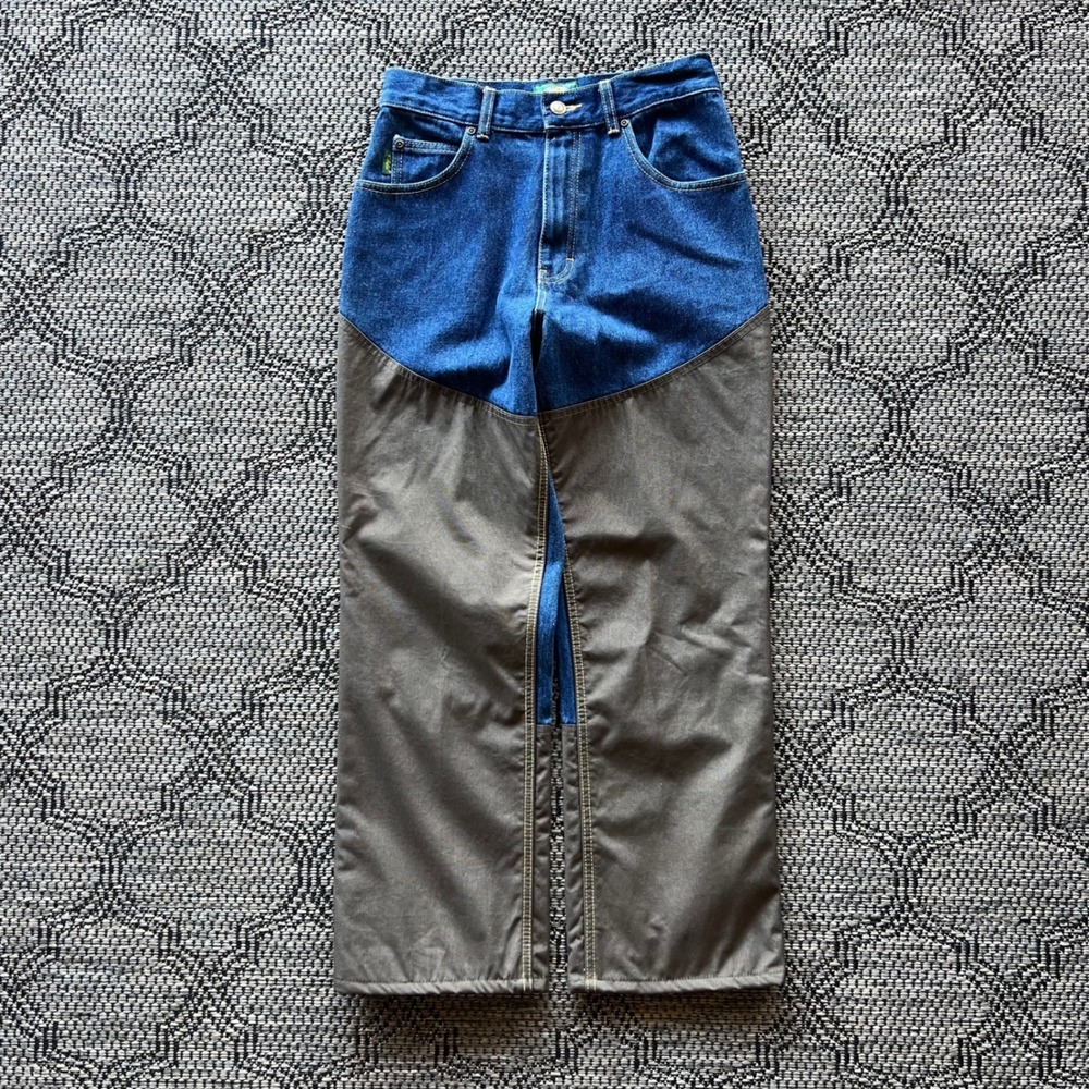 Cabelas Pants Womens 14 Blue Brown Hunting Double Knee Workwear Utility Riding